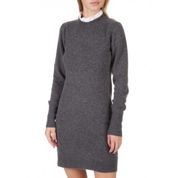 Sandro Ancoli eyelet collared sweater dress 8